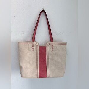 Coral and Cream Handbag Tote by Montana West